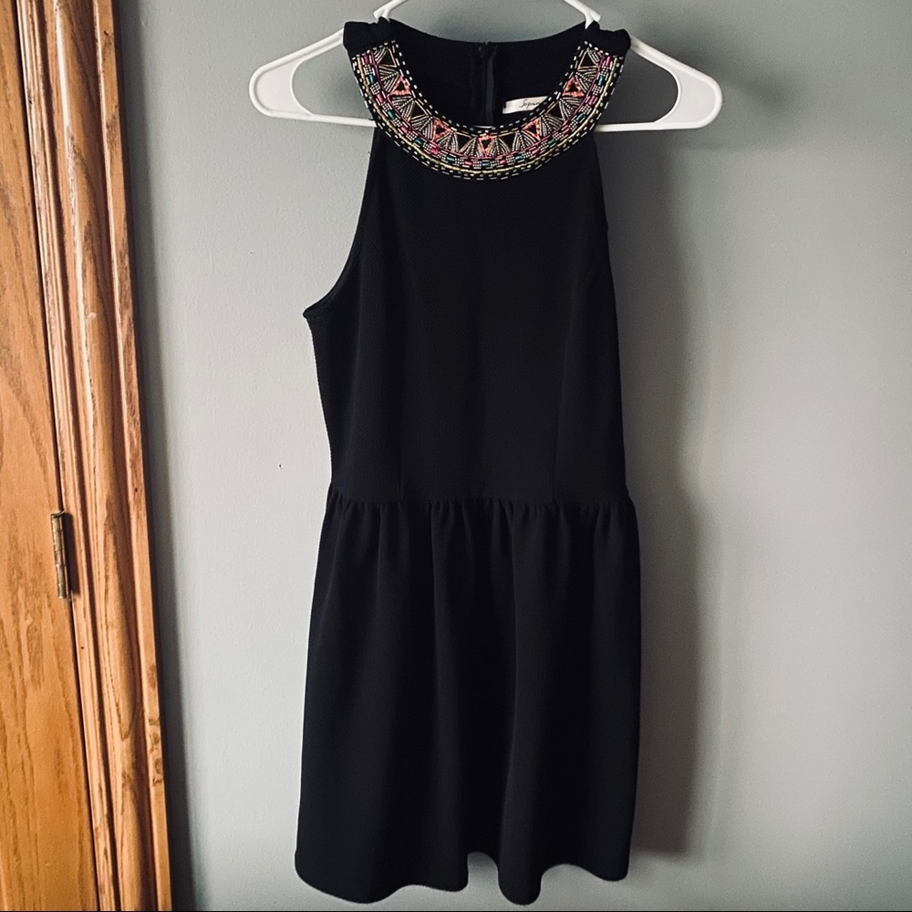 Soprano beaded neck black dress